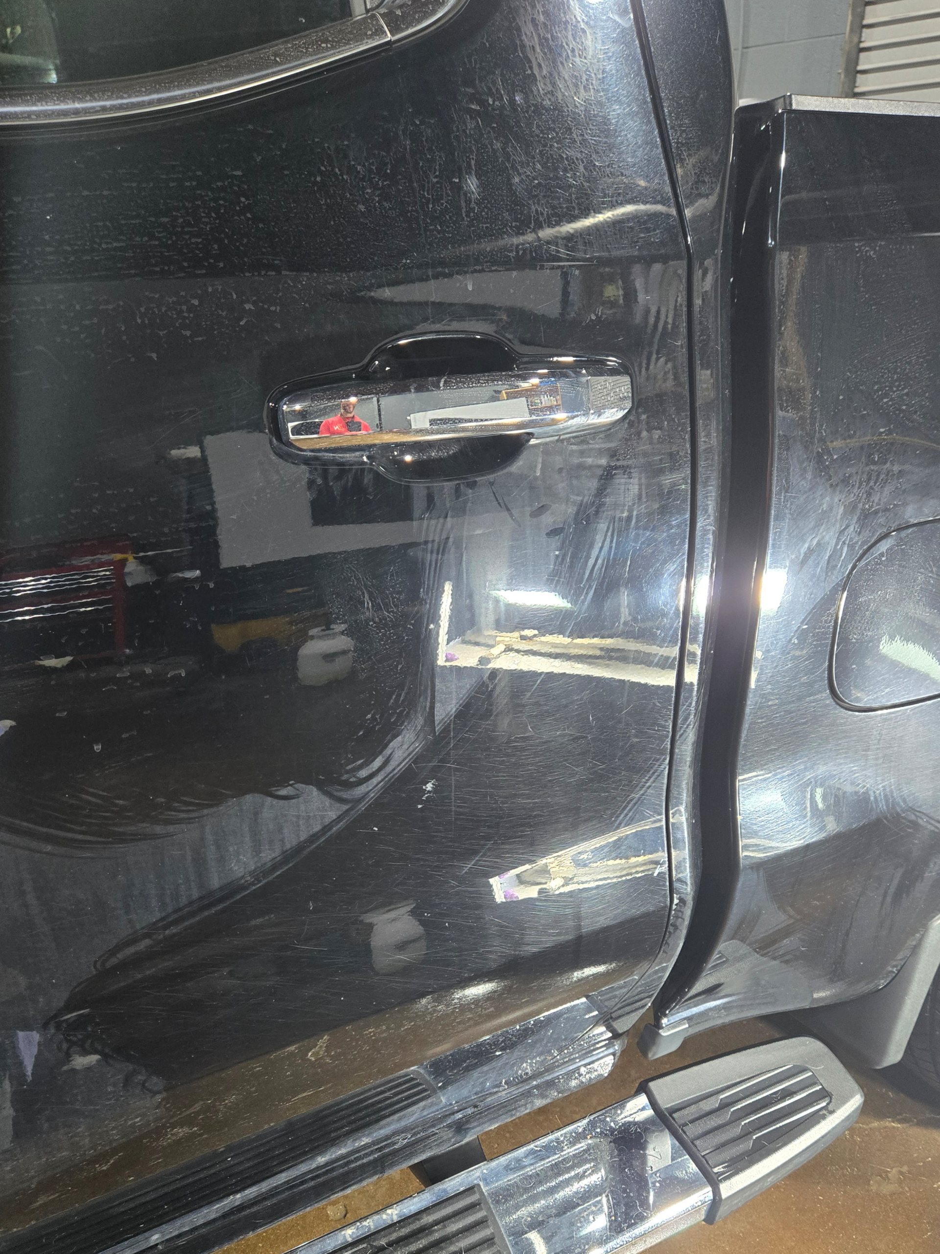 before - scratched paint truck